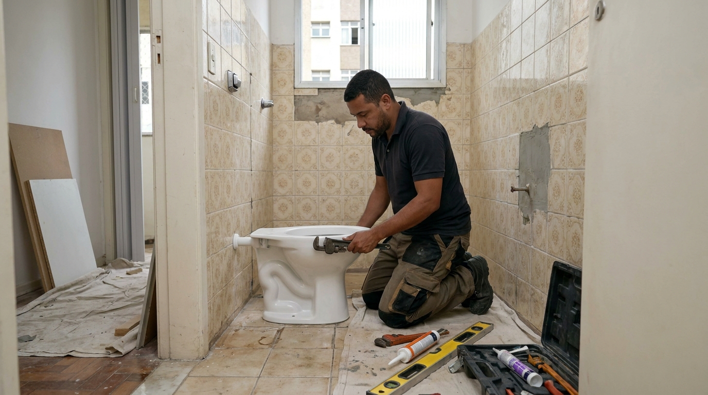 Instalação de vaso sanitário profissional em Jaraguá do Sul‑SC